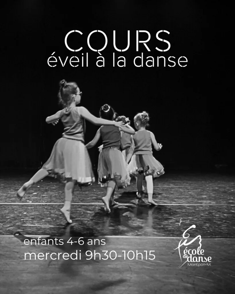 L'école de danse de Montpon propose des cours d'éveil à la danse aux enfants de 4 à 6 ans. 