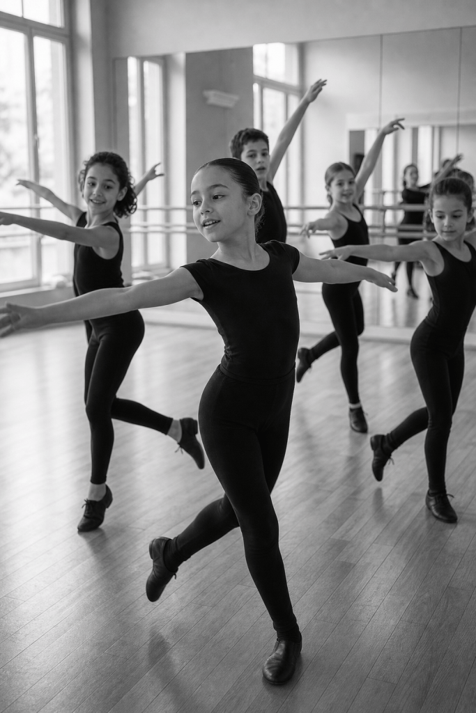 Jeunes enfants faisant du modern jazz