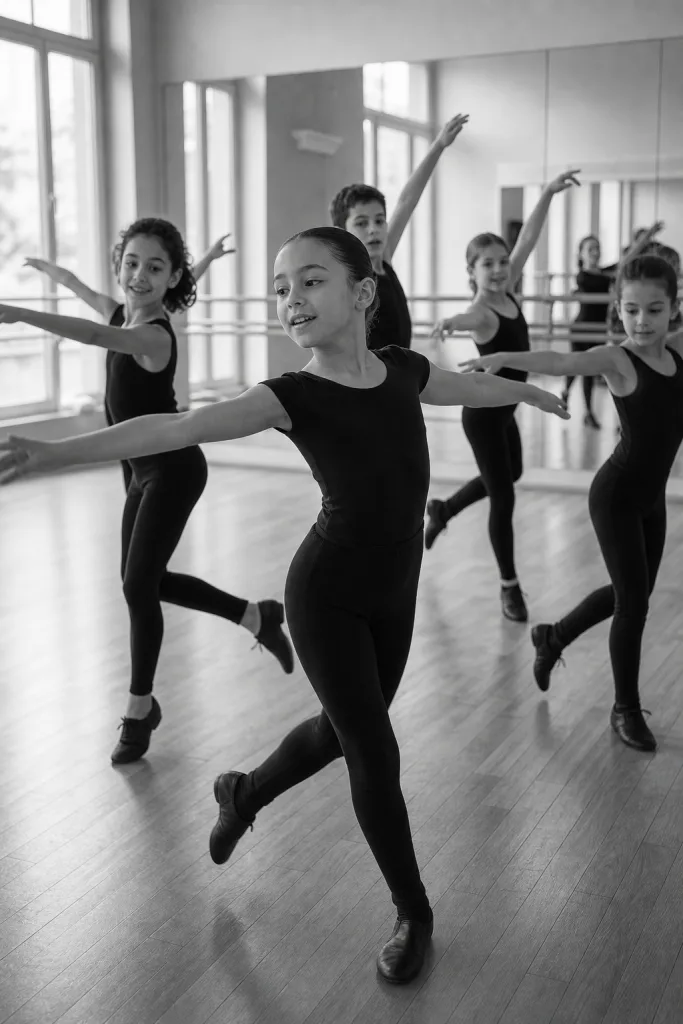 Jeunes enfants faisant du modern jazz